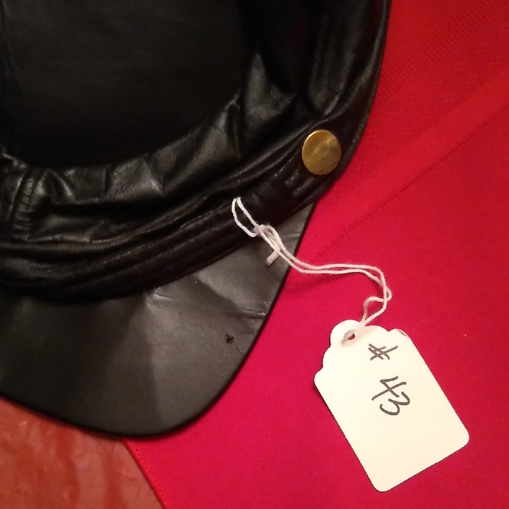 Black Leather Rebel Cap, #43 - Picture 8 of 8